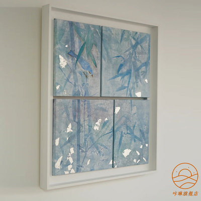 《竹影》客厅装饰画东方美学花鸟饭厅壁画新中式小众玄关卧室挂画