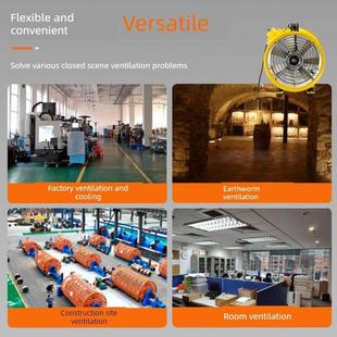 手提式 轴流风机高速220v便携排风移动抽风机鼓风除尘甲醛工业防爆