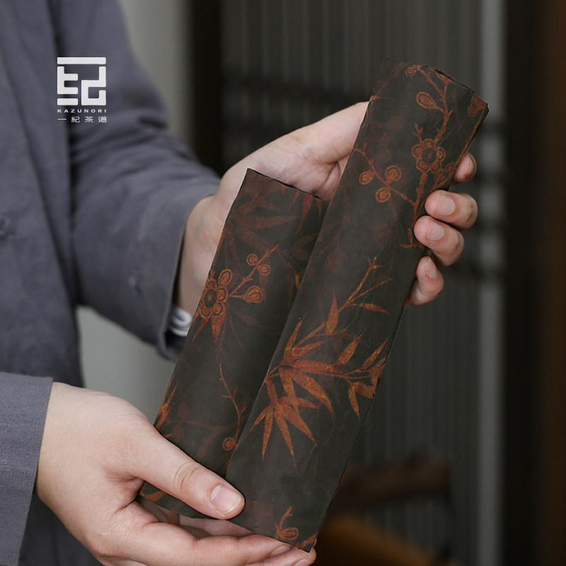 中国风梅竹香云纱茶席茶桌布古风印染双面茶垫古朴禅意桌旗茶布艺