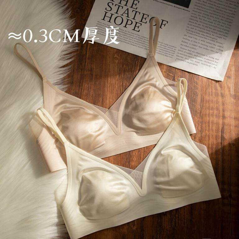 法式无痕缎面粉底液内衣女兔耳杯大胸显小显瘦防下垂收副乳文胸罩,3C数码配件,USB多功能数码宝,淘宝优惠券,粉丝福利购,淘宝优惠卷