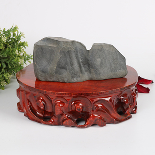 A003圆形实木摆件可挖槽底座A玉奇石雕刻工艺品花盆景石头木座托