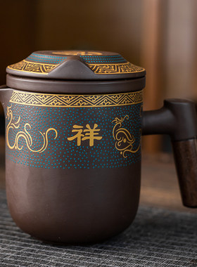 紫砂快客杯户外旅行茶q具套组一壶四杯可携式包旅游陶瓷泡茶壶茶