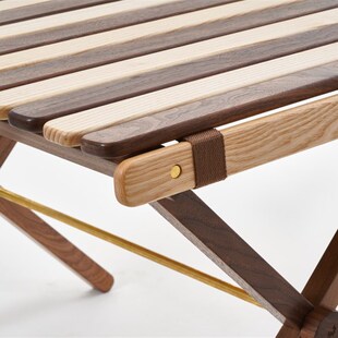 绮怀作对木h工所拼色蛋卷桌户外实木便携式折叠野餐露营小桌子