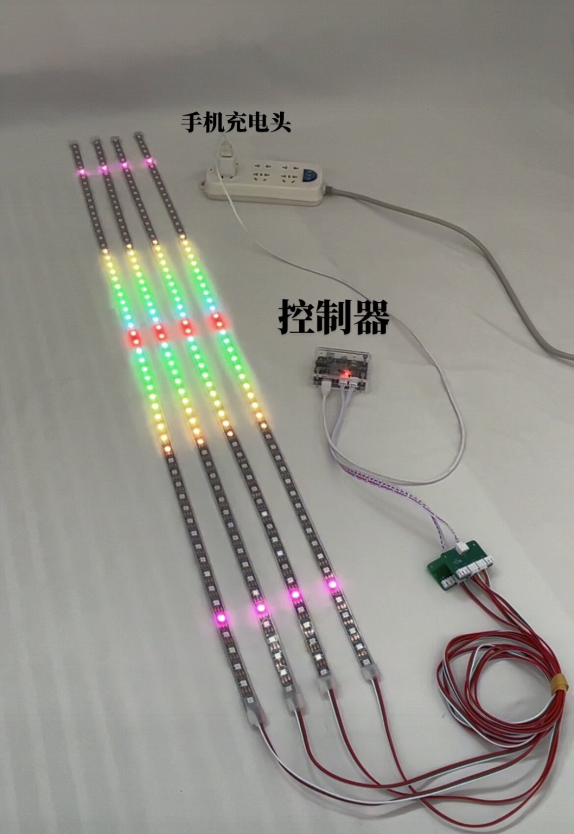 声控音乐节奏灯频谱拾音氛围音频灯led全彩旋律节奏灯车载家用