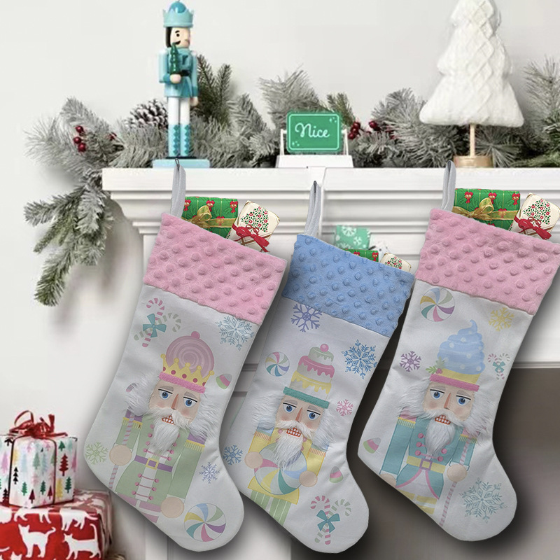 圣诞节装饰用品胡桃木挂件圣诞袜子礼物袋圣诞树挂饰糖果袋饰品