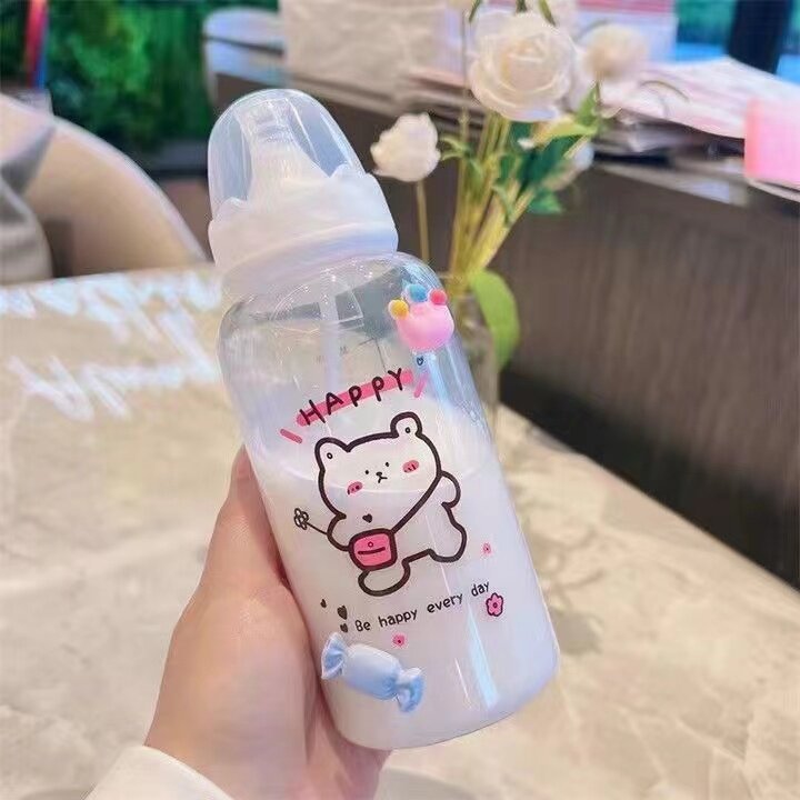 奶瓶成年人可爱学生便携防摔磨砂
