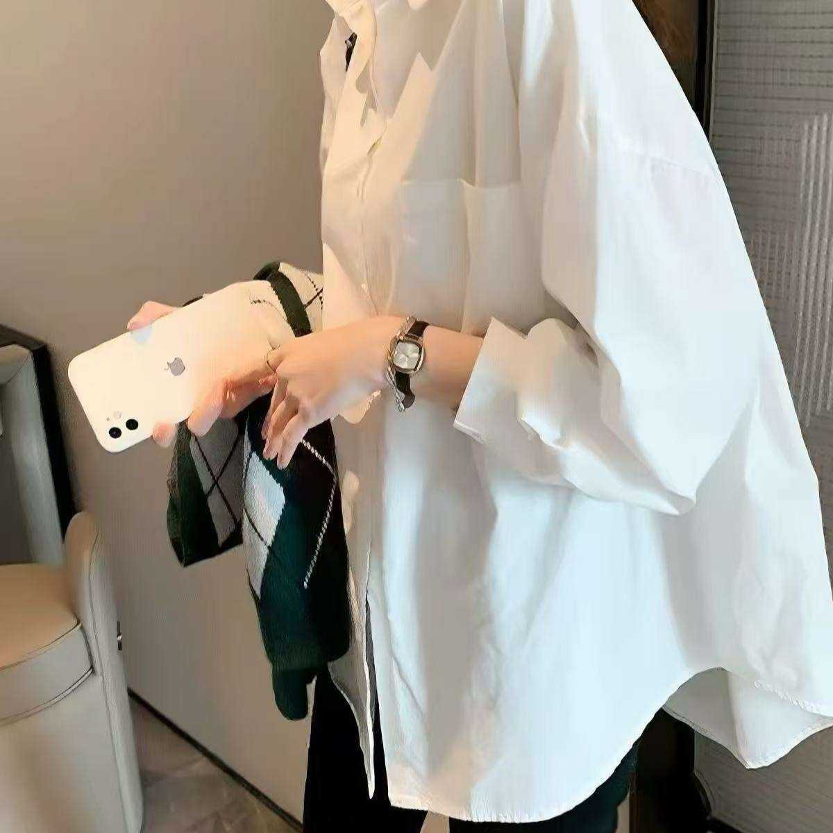 2026春秋休闲白衬衫女设计感小众