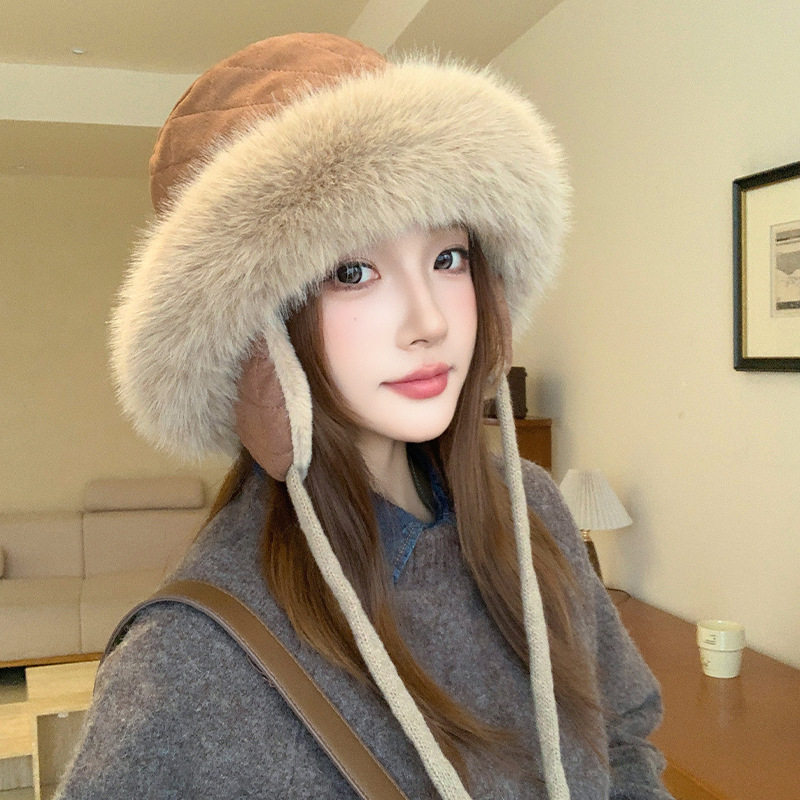 帽子女生冬季新款小众毛绒雷锋帽加厚保暖棉帽骑车防风防寒护耳帽,居家日用,披肩防护帽,淘宝优惠券,粉丝福利购,淘宝优惠卷