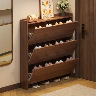 超薄鞋柜家用门口窄柜玄关收纳柜一体靠墙落地鞋架翻斗式走廊鞋架