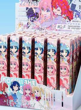 时尚SS-556-A孤独摇滚盲盒座装22+2支中性笔学生书写刷题黑色笔