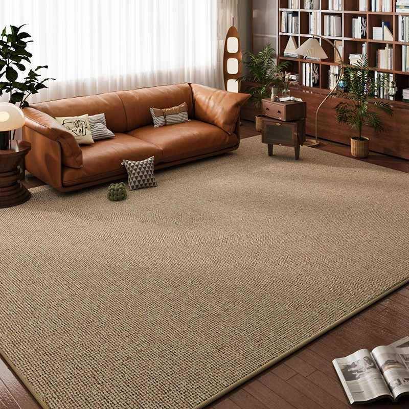 素色客厅地毯2025新款轻奢高级感现代简约地垫房间茶几大面积全铺