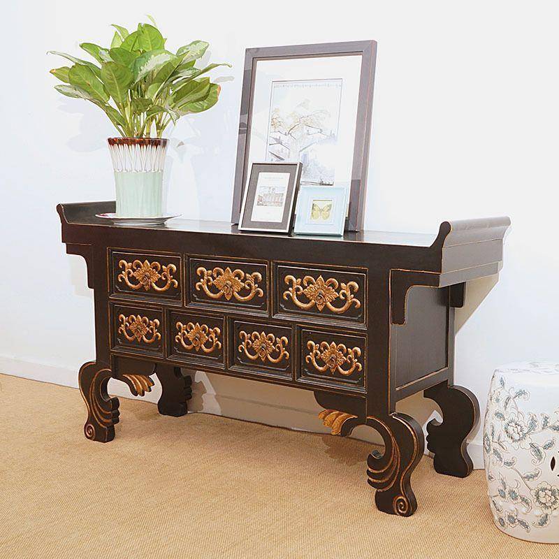 老木条案厅隔断几玄关柜实木中堂案VQL翘头案客神台供榆桌书法桌