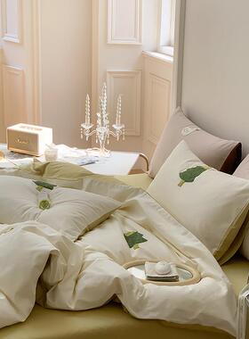 超暖糯10睡0支纯棉磨毛床四件套冬柔软裸秋全UGR棉单被套床笠三件