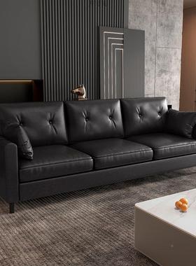 沙发小户休屋ITP型双人出租房办公室厅息区服装店公寓黑色皮艺客