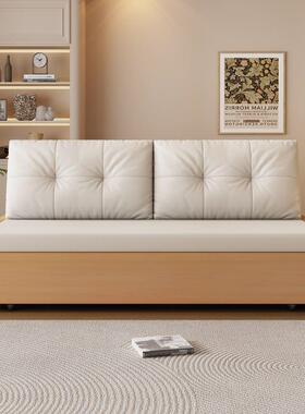 实木沙发一体折叠可折叠两用小户型床客多功能储物伸QMZ缩厅约双