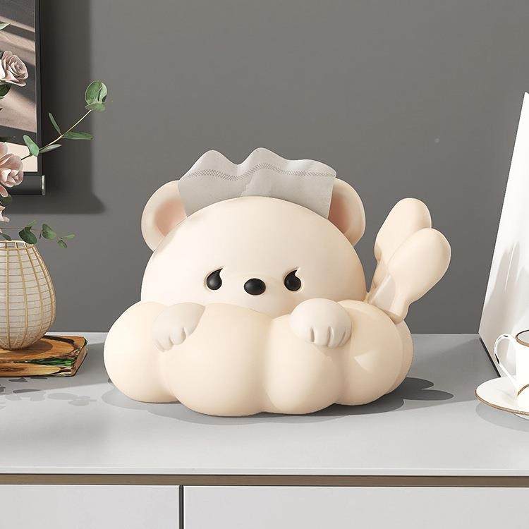 奶油风纸创熊巾盒摆件客意厅餐桌玄关酒柜家居985饰品餐巾纸盒抽,收纳整理,纸巾盒,淘宝优惠券,粉丝福利购,淘宝优惠卷