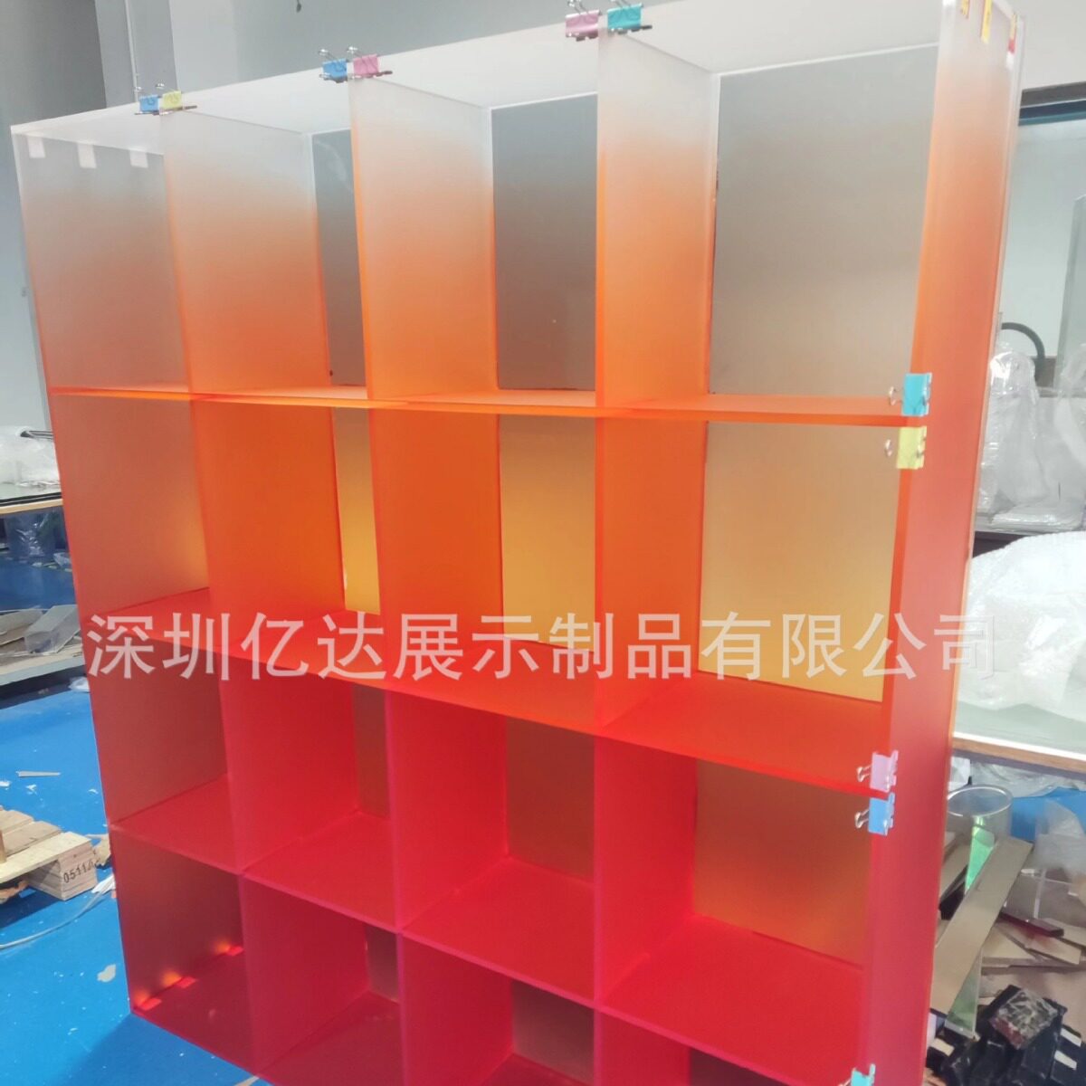 亚克力渐变储物柜透明商用货柜陈列柜现代简约带灯展示柜