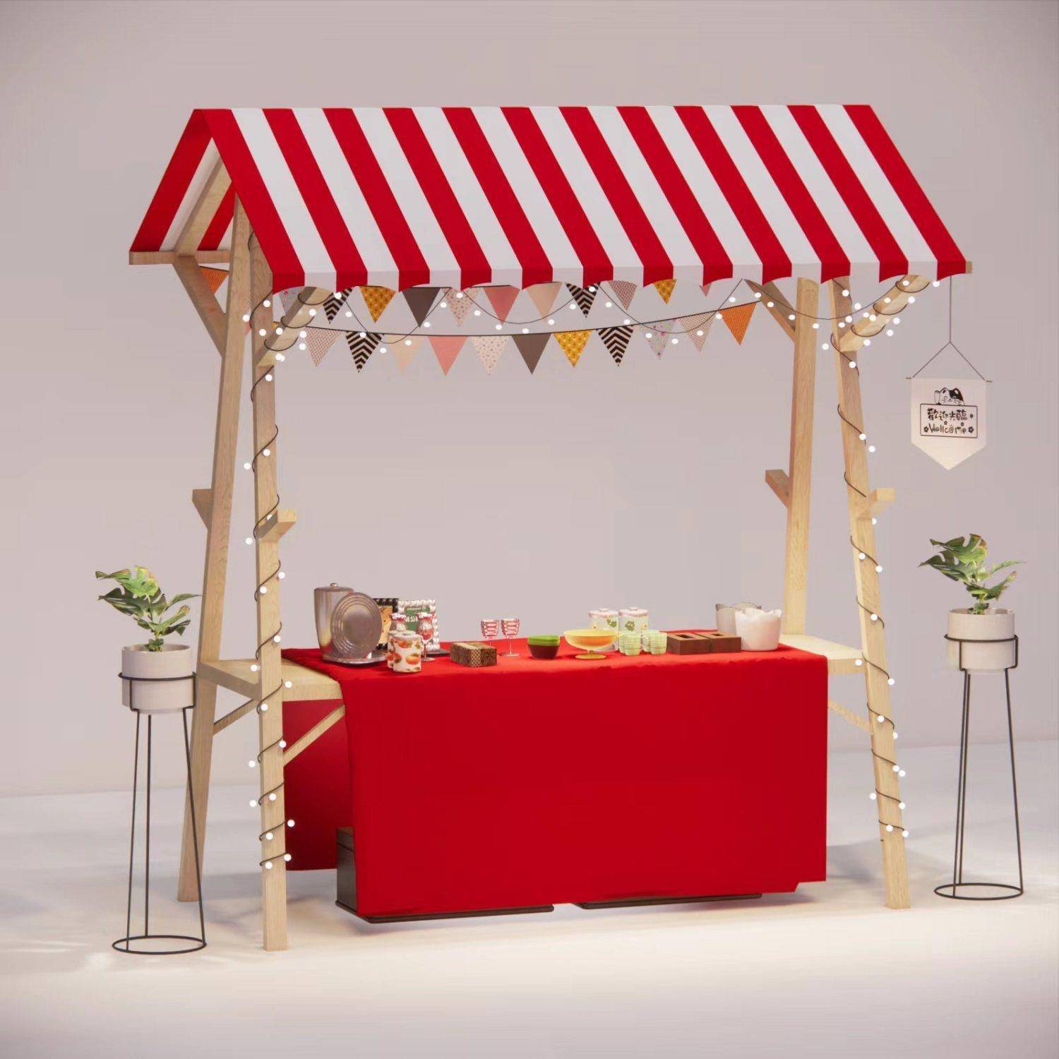 ·款移28动集市位可折叠摊网户外棚摆摊实木展示架促销红夜市架子