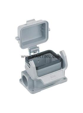 HARTIN465G哈连接器069300丁06129HAN6B带盖封底底座2*PG16双孔