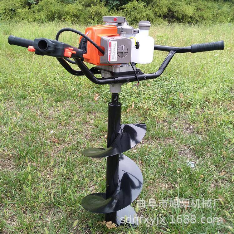 4.3马便携式林植树业GTF机二冲汽油打洞力机双人手提式地钻挖坑程
