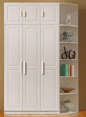 白色简约现衣柜卧室板衣柜34三四厂门简易整代体大衣橱式家6W02P#