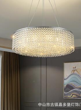 现代简约奢水晶客用厅吊灯轻简欧设计师餐22105书厅房灯新款网红