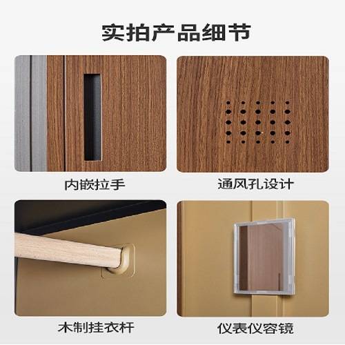 更衣柜员工柜宿舍钢制木纹储物柜存包柜健身房桑拿柜铁皮柜多门柜