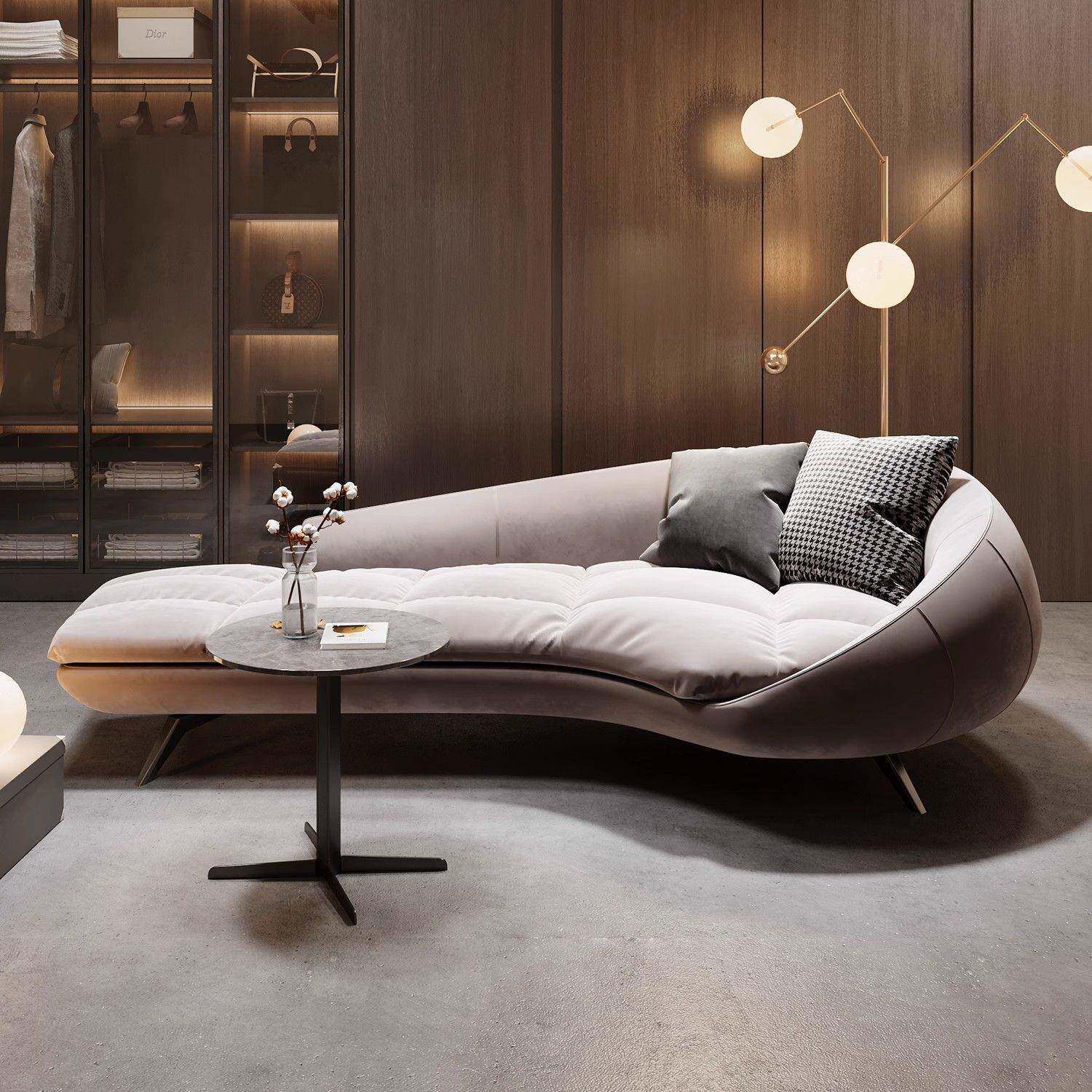 时尚贵妃轻椅沙发卧室小型奢酒店设计师客厅沙发躺椅2沙02BFD5新