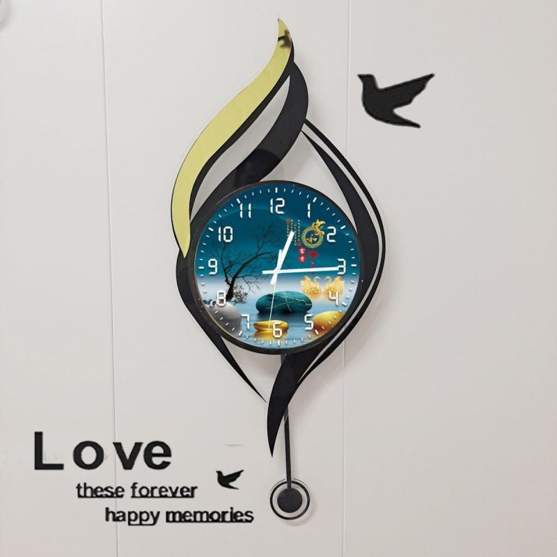 E4客轻厅装饰挂钟C室书房挂卧407墙奢创意家用艺术钟表简约时尚餐