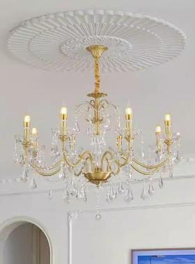 复灯古法客厅餐厅全铜水晶吊灯轻奢浪主漫OYP卧室式儿童公房女儿