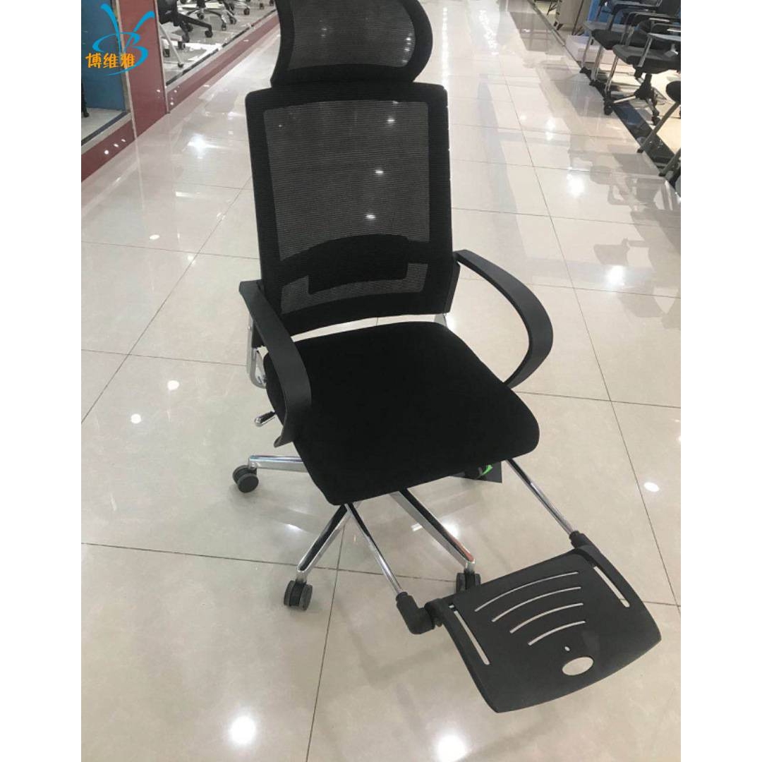 电脑椅午休椅人体工学椅家用转椅网椅时尚座椅休闲椅子黑框带搁脚