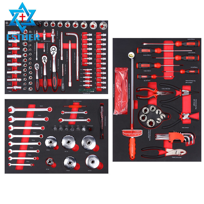 158件汽修套筒扳手多功能工具箱