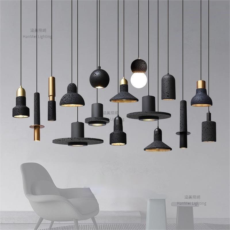 现代简约黑洞石吊灯酒吧餐厅设计师艺术单头多头组合吊灯