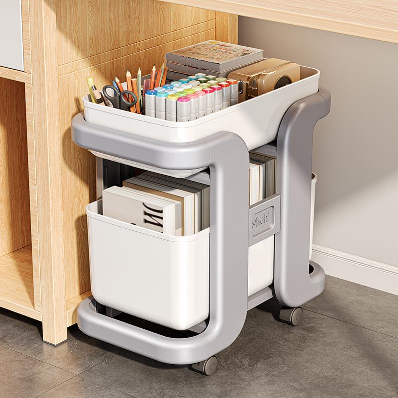 可移动书架书本籍书桌收纳架神器家用放书包桌下收纳柜书包置物架