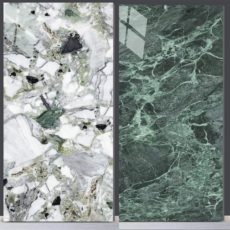 普拉绿大理石地砖冷翡翠奢石瓷砖750x1500客厅浴室玄关背景墙砖