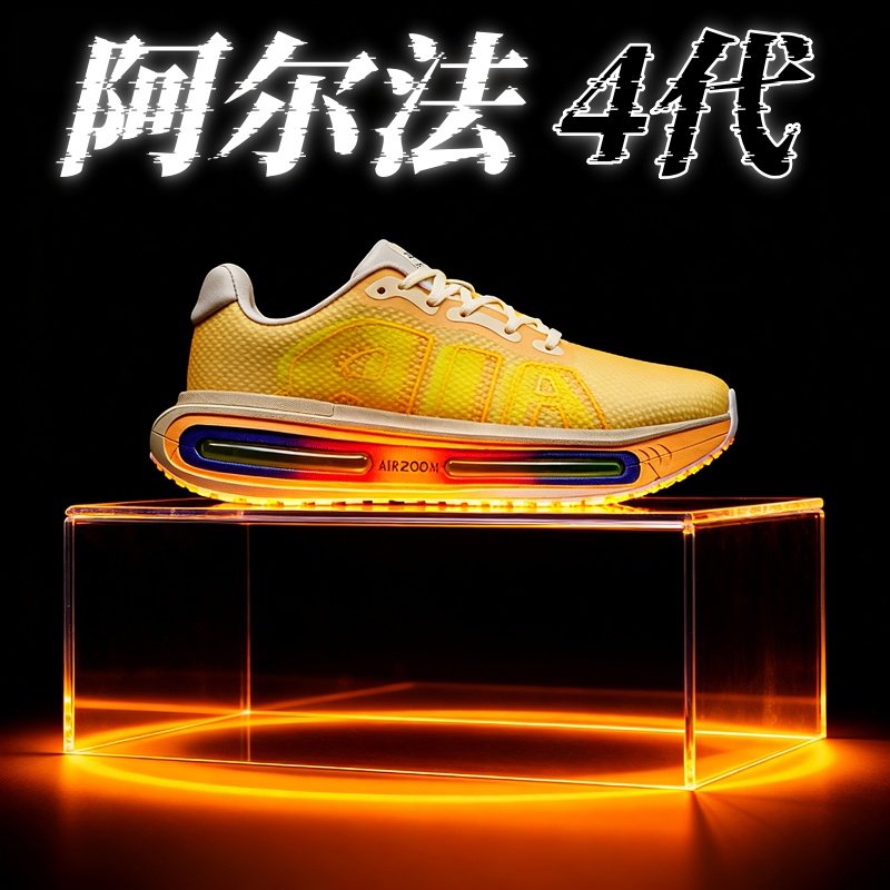 阿尔法4代儿童气垫跑步鞋新款青少年专业减震跑鞋男款加绒运动鞋