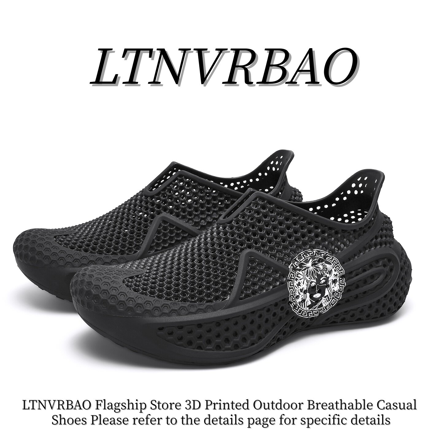 LTNVRBAO夏季男款3D打印包头拖鞋