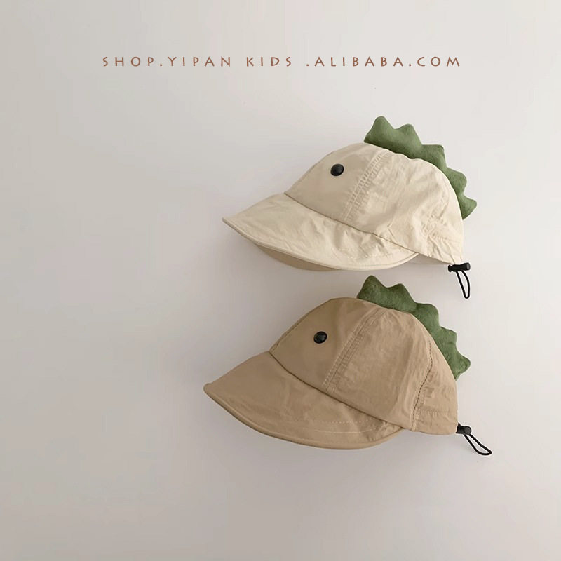 婴儿帽子夏薄款ins遮阳防晒恐龙速干宝宝鸭舌帽儿童棒球帽春款