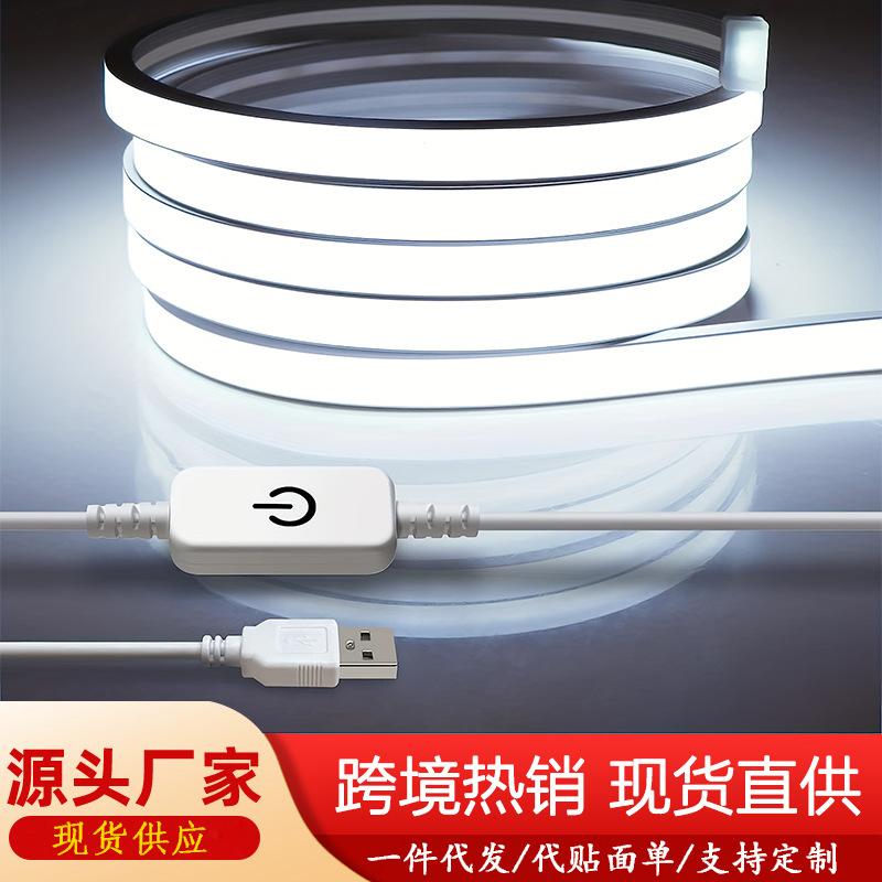5V低压超亮USB触摸霓虹灯带柔性防水led镜子灯条装饰氛围灯灯条