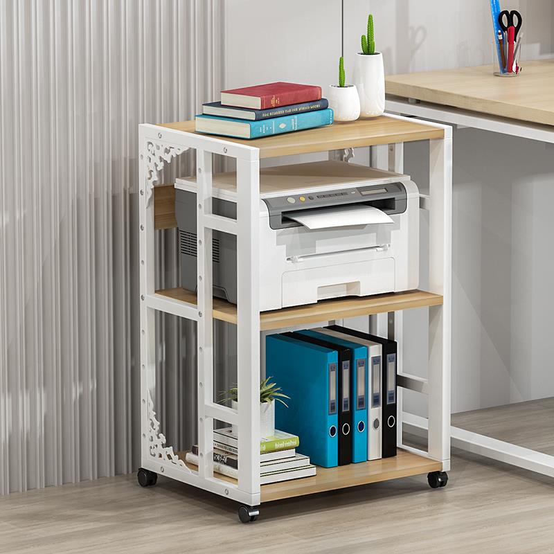 W8打印机置物架可移动调节间距办公室多层收纳台式小电脑主机托架