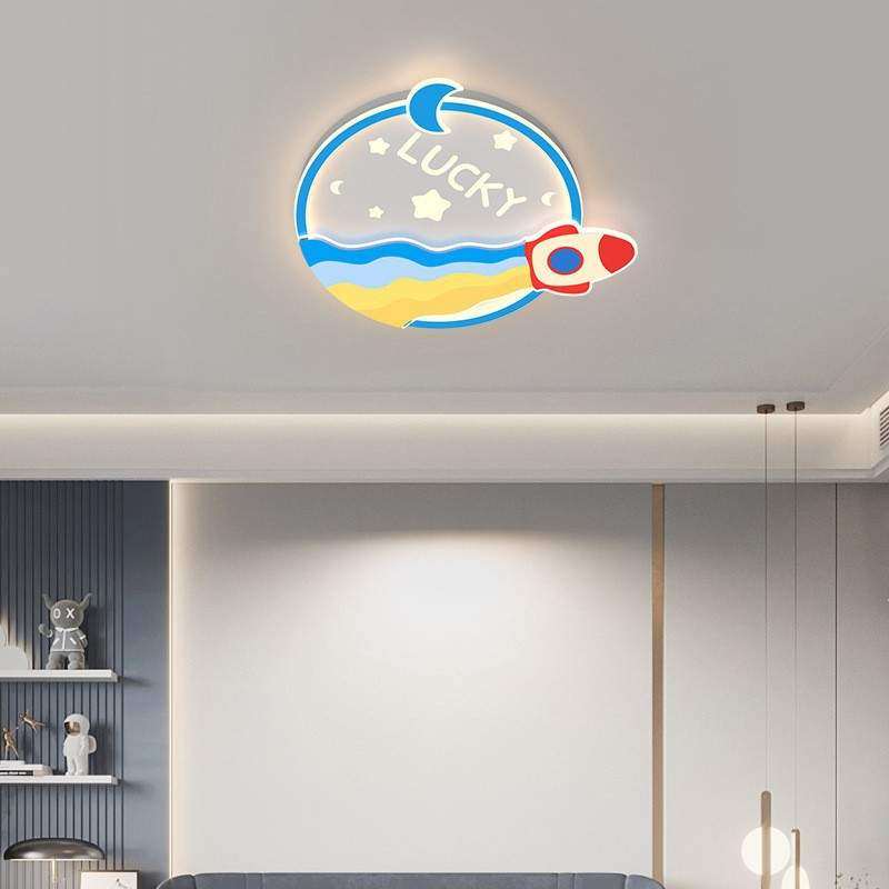 飞机灯儿童房吸顶灯led男孩女孩卧室全光谱护眼卡通创意火箭灯具,3C数码配件,USB灯,淘宝优惠券,粉丝福利购,淘宝优惠卷