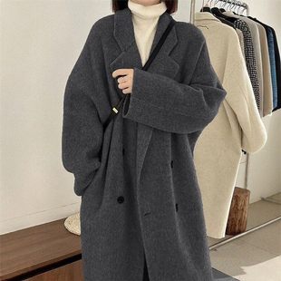 毛呢外套女中长款小个子2026新款冬季加厚冬装韩系高级感呢子大衣