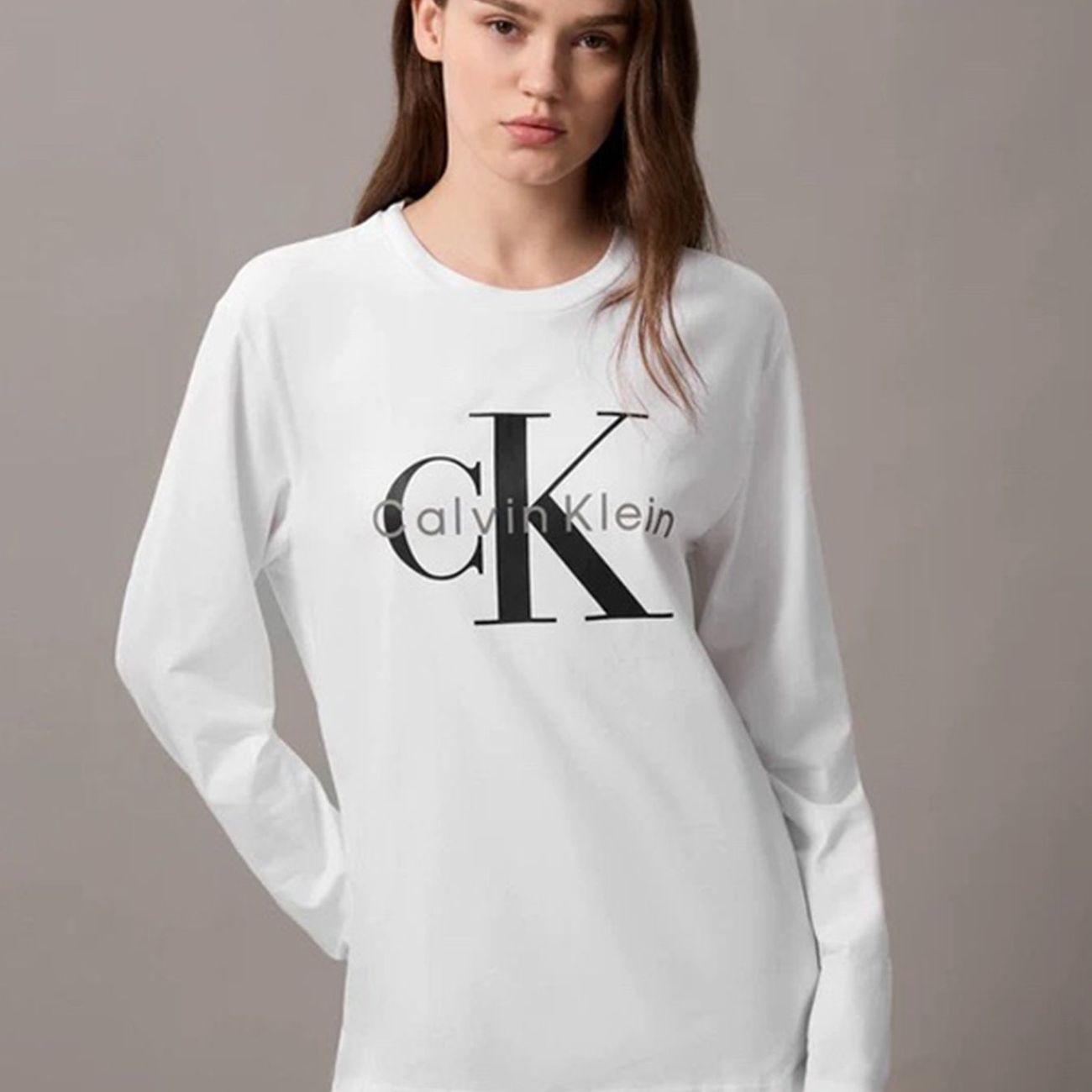 Calvin Klein/凯文克莱 CK 男士长袖T恤 棉质衬衣圆领字母打底衫