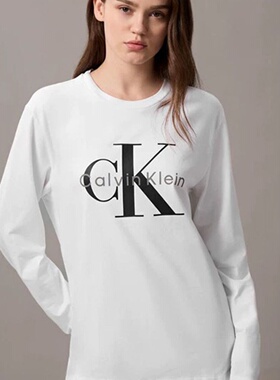 Calvin Klein/凯文克莱 CK 男士长袖T恤 棉质衬衣圆领字母打底衫