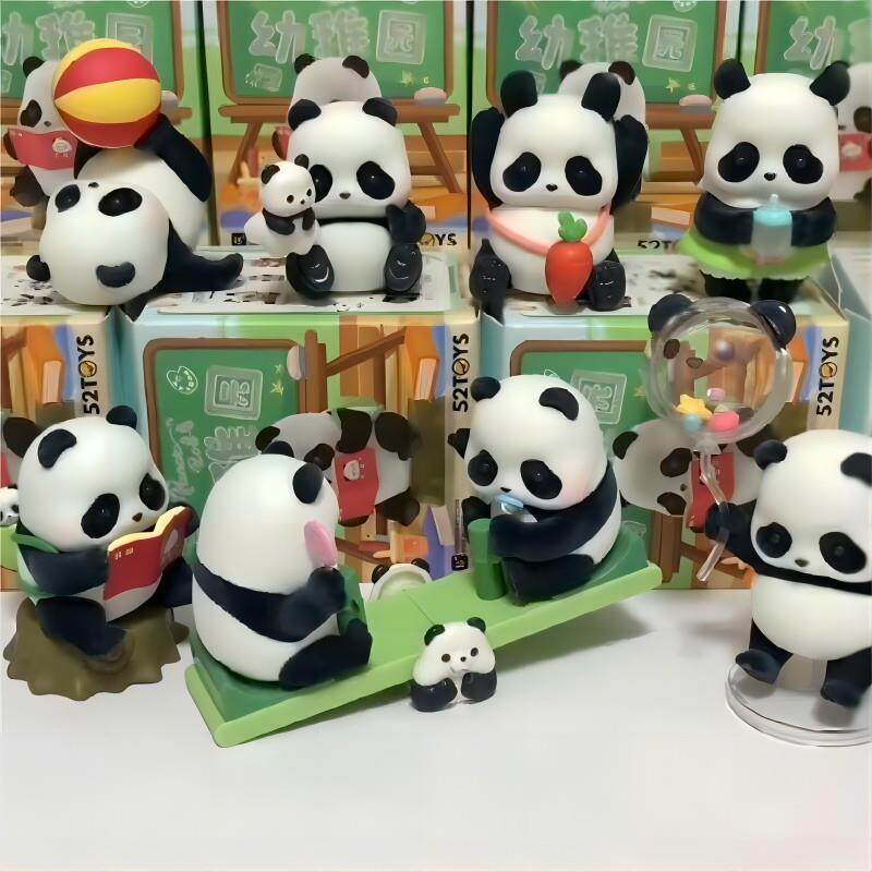 正版 panda roll熊猫幼稚园盲盒潮流手办可爱玩具公仔女礼物摆件
