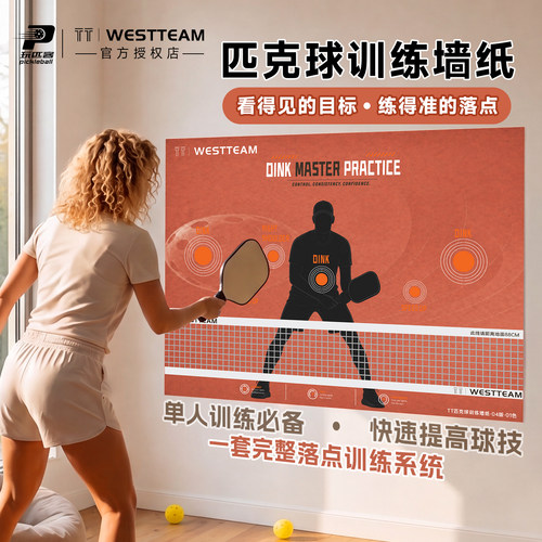 TT匹克球训练自粘墙贴纸