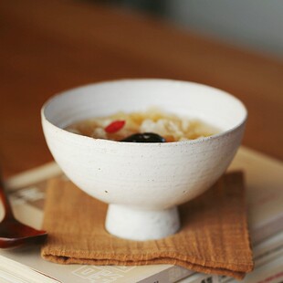 日式粗陶碗复古家用手工土陶碗餐具食器吃饭碗汤碗V创意沙拉碗面