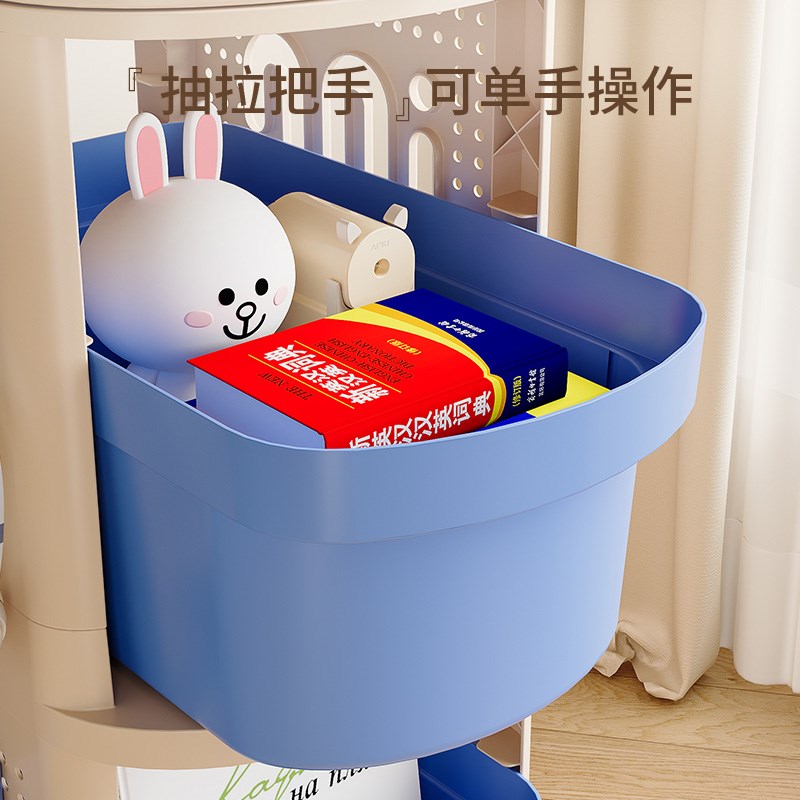 可移动小推车塑料l收纳架神器书包书本家用桌下滑轮书包多层置物