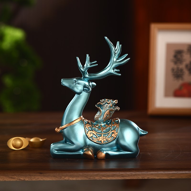 酒柜装饰品摆件轻奢高档家居客厅玄关电视柜鹿P工艺品乔迁新居礼