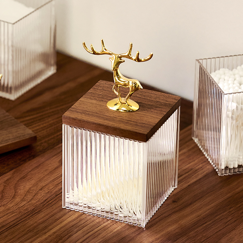 棉签盒化妆棉口红l首饰皮筋收纳亚克力牙线盒家用个性轻奢创意